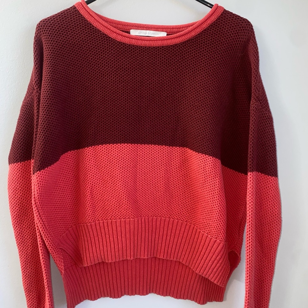 Jonathan Simkhai 'Otis' Colorblock Crochet Sweater Women’s Medium Cropped Knit